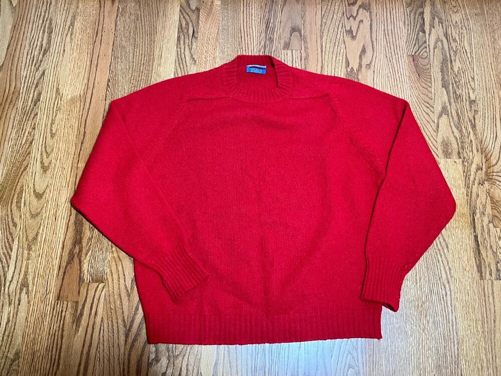 VTG Pendleton Men's EUC Red Shetland Wool Crewneck Pullover Sweater XL